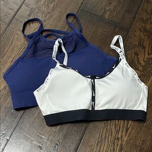 Nike White & Lunair Navy Mesh and Logo Sports Bra Pair